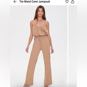 BLACK tie-waist cami jumpsuit - Forever 21